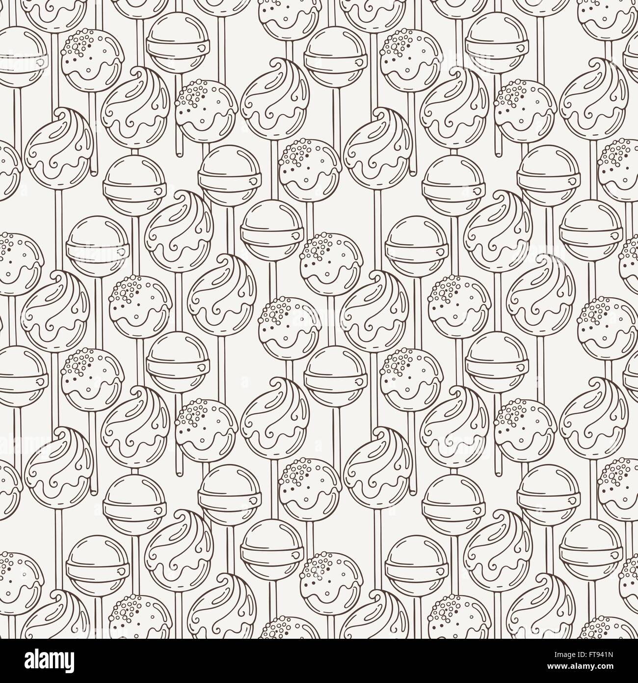 Vector Candy and Lollipop Seamless Pattern. Sweet Party Texture Stock ...
