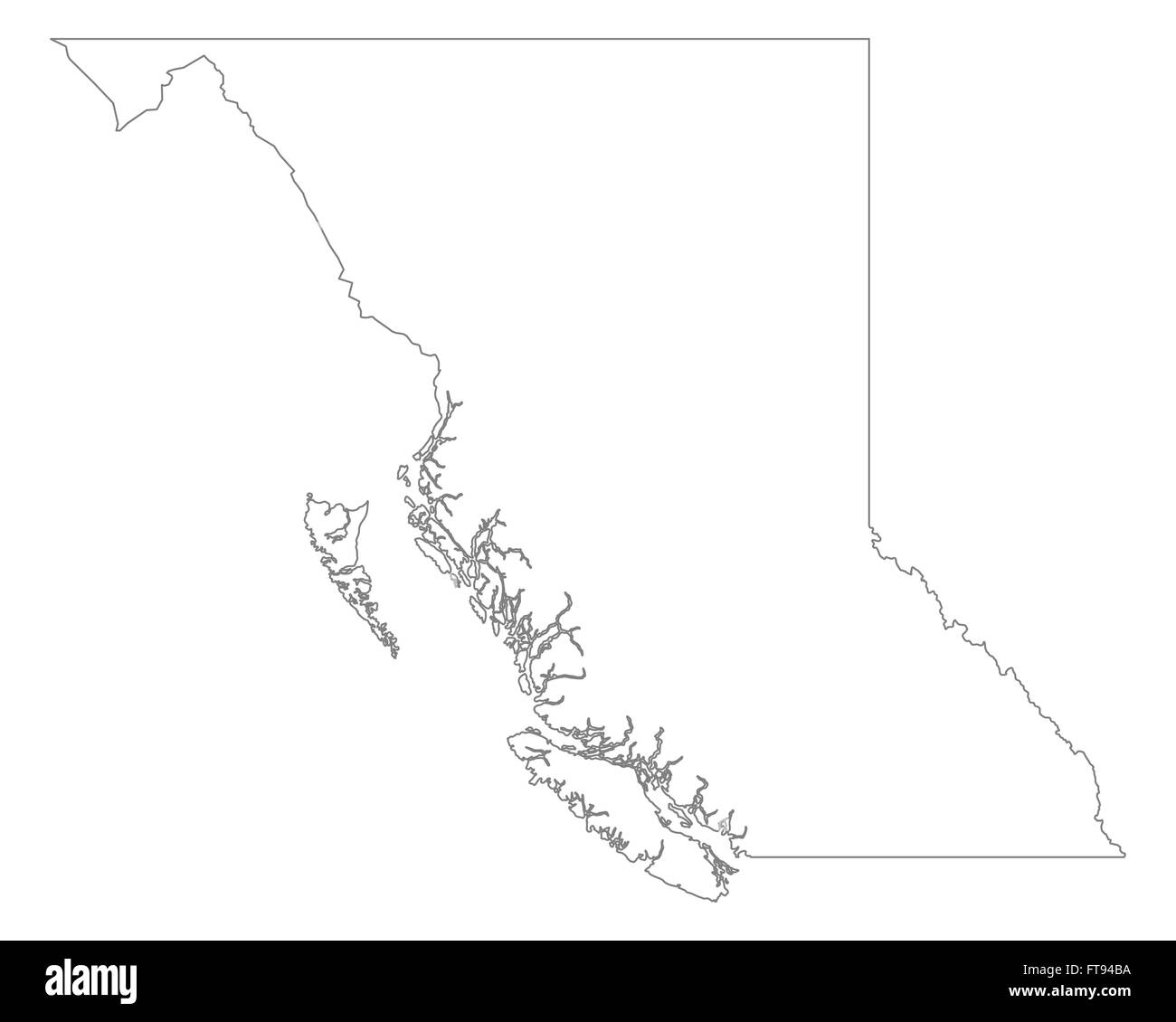 Map of British Columbia Stock Photo Alamy