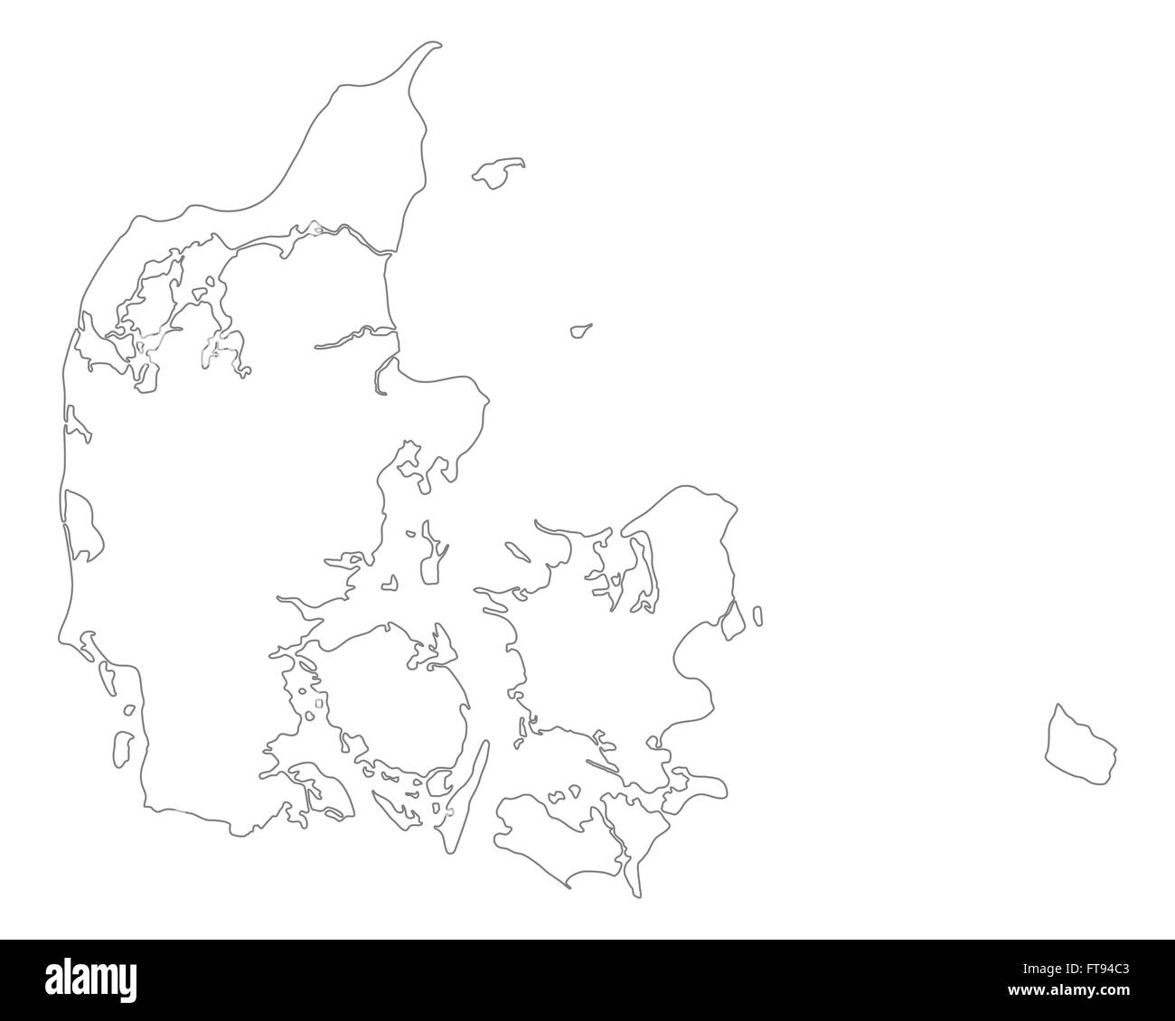 Map of Denmark Stock Photo - Alamy