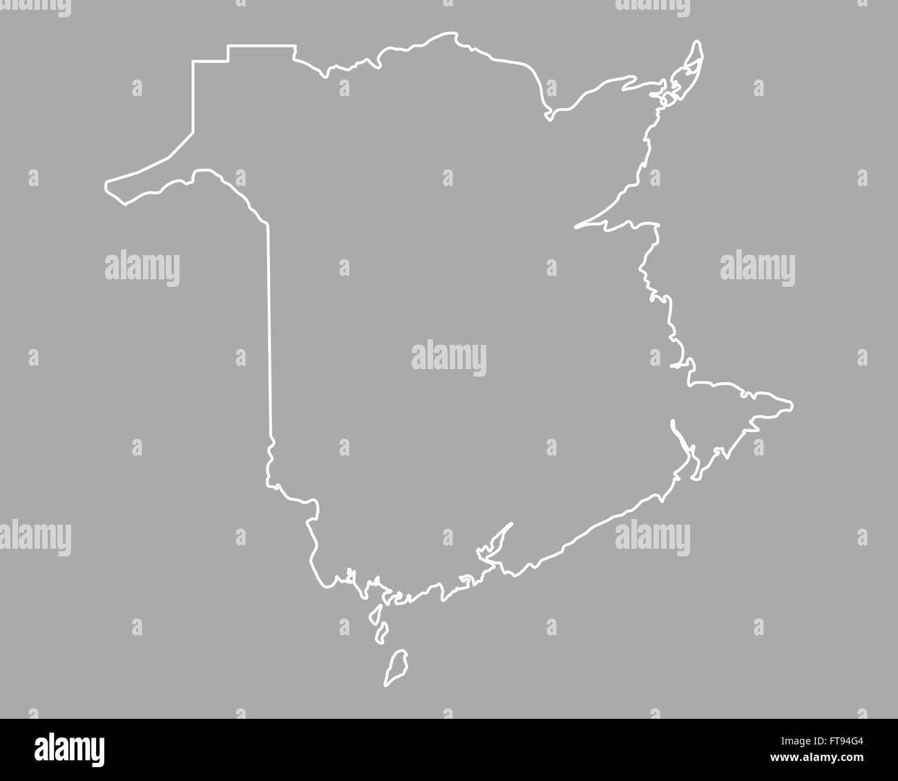 Map of New Brunswick Stock Photo Alamy