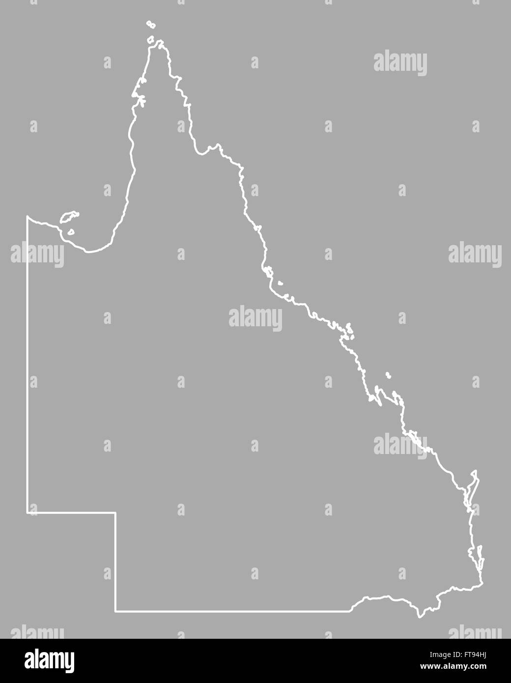 Map of Queensland Stock Photo - Alamy