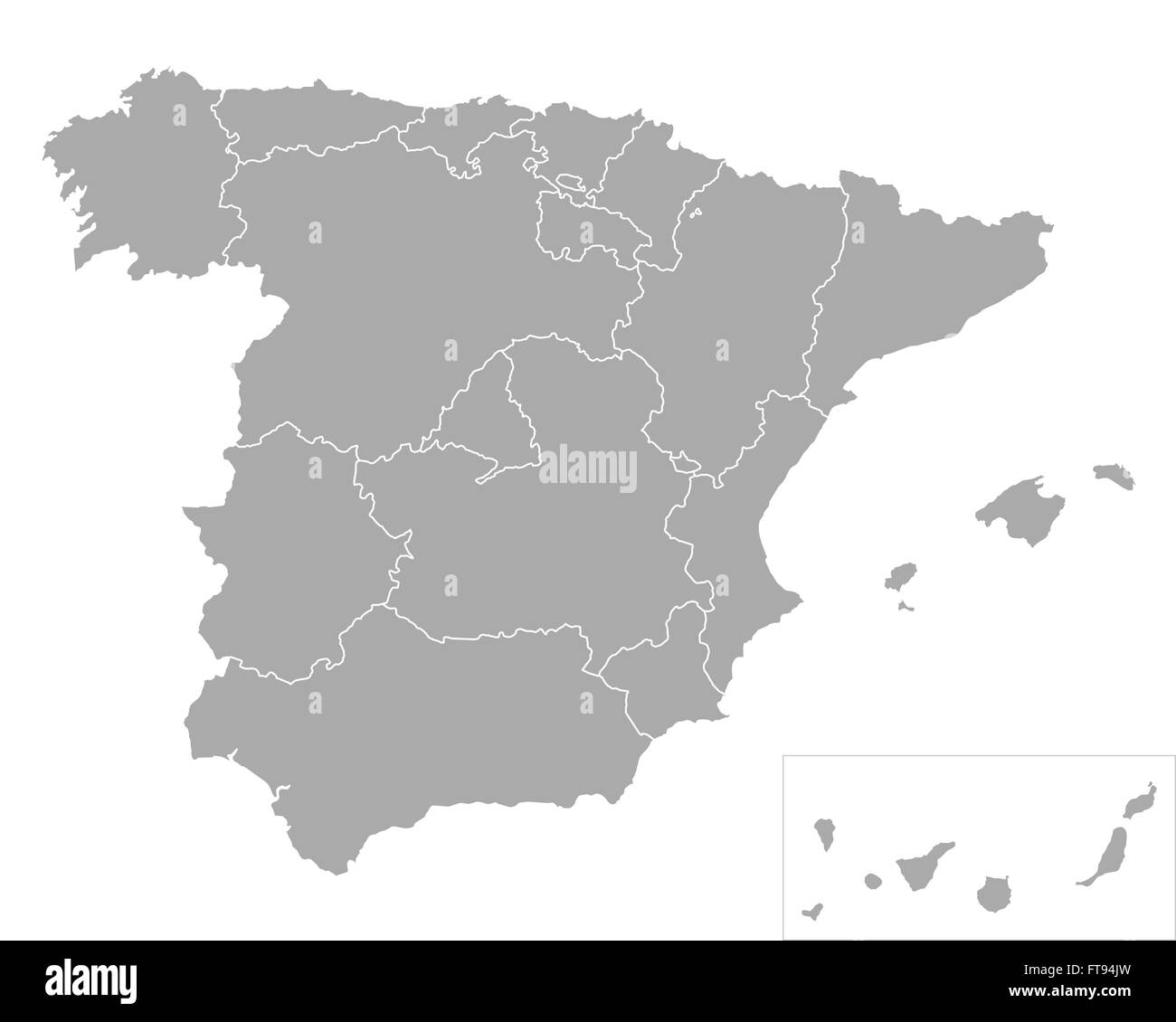 Map of Spain Stock Photo