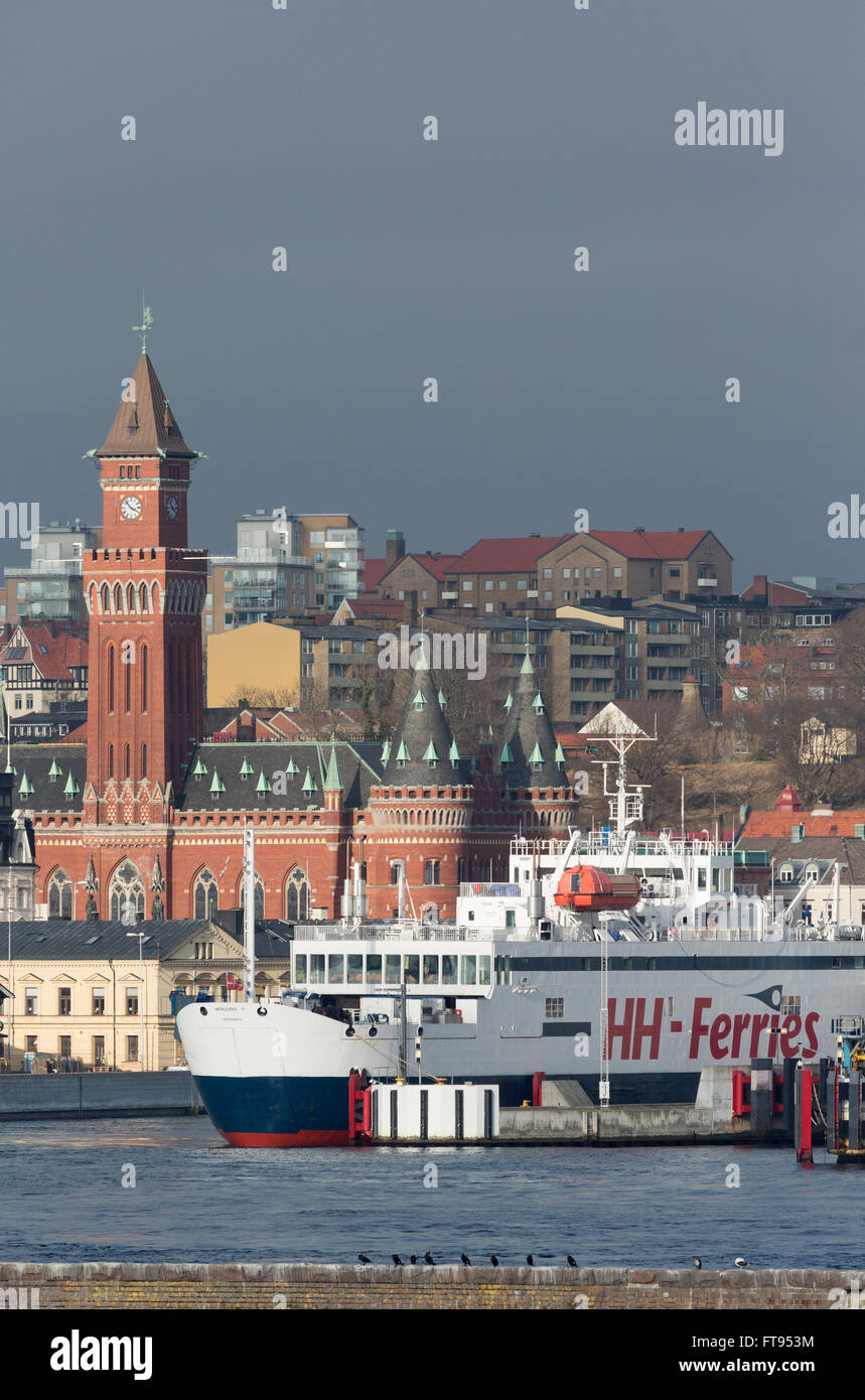 The ferry port of Helsingborg. Stock Photo