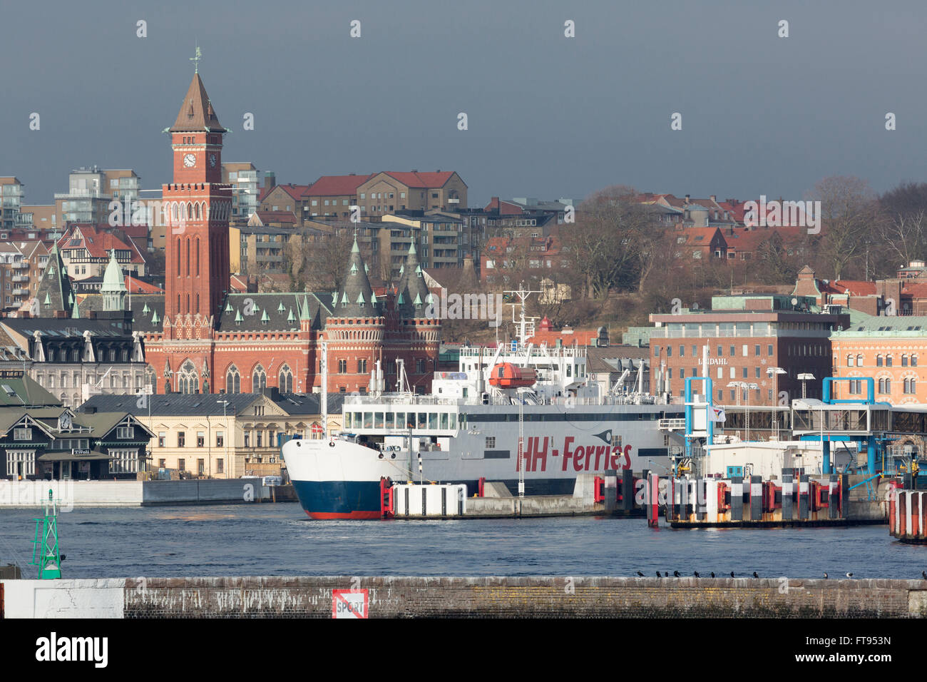 The ferry port of Helsingborg. Stock Photo