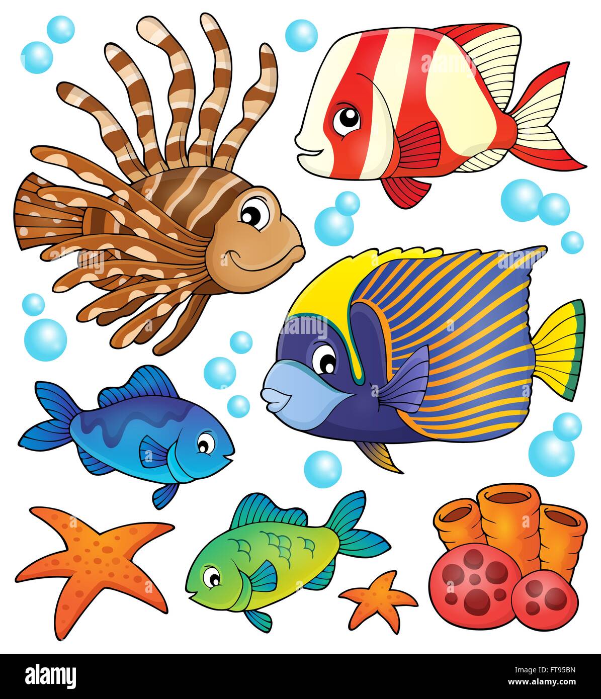 Coral reef fish theme collection 1 - picture illustration Stock Photo ...