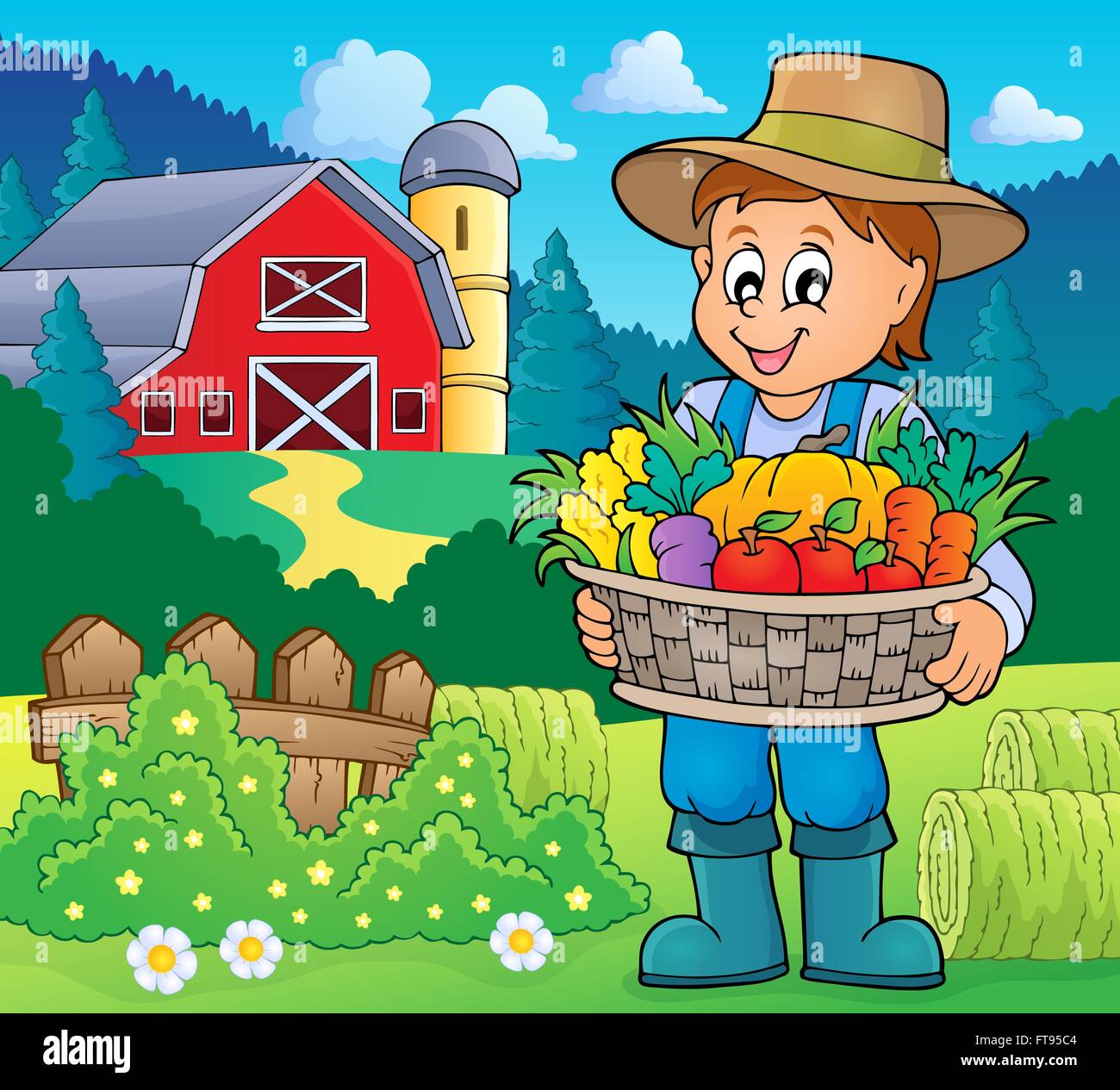 Farmer topic image 5 - picture illustration Stock Photo - Alamy