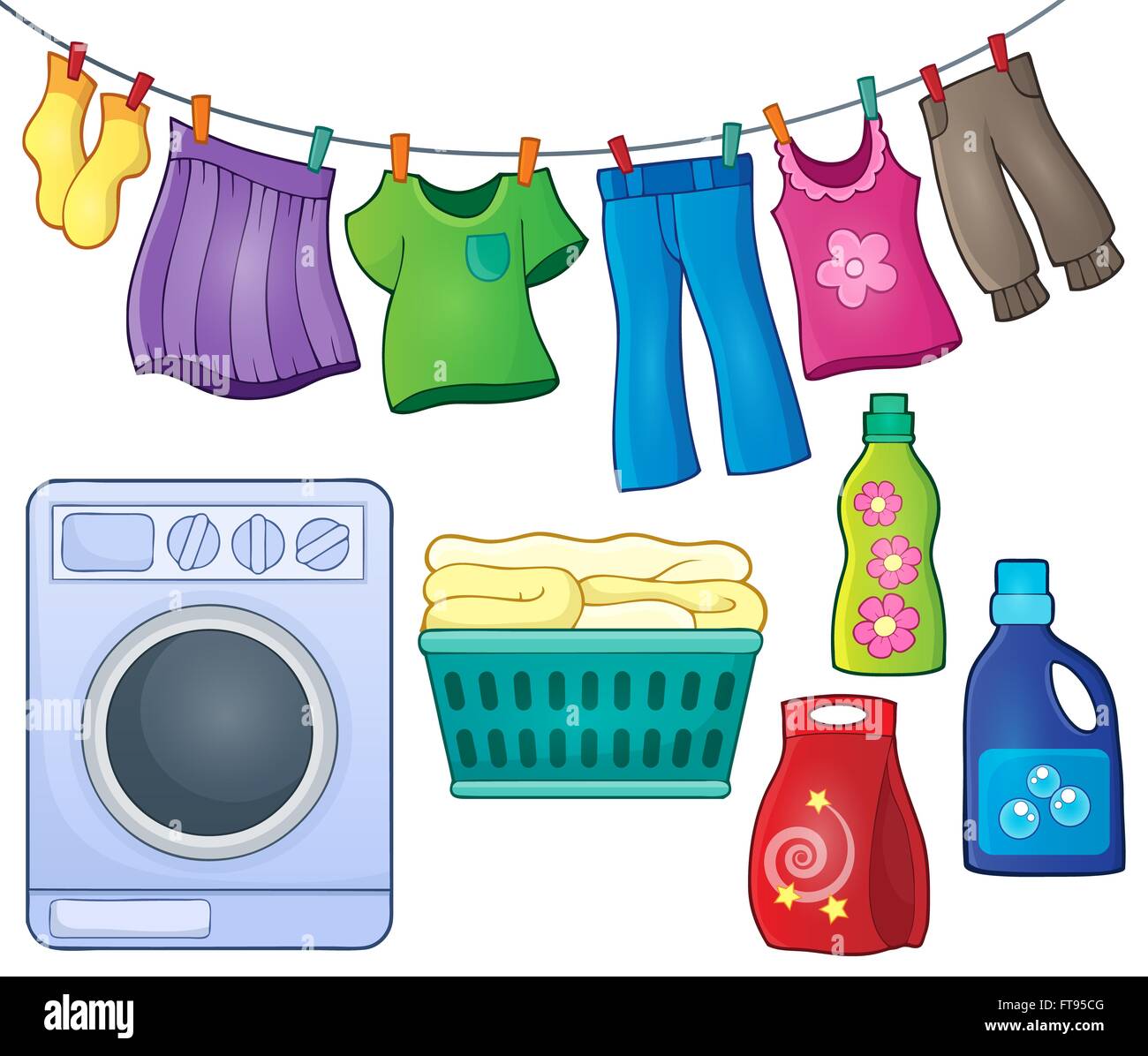 Laundry theme image 3 - picture illustration. Stock Photo