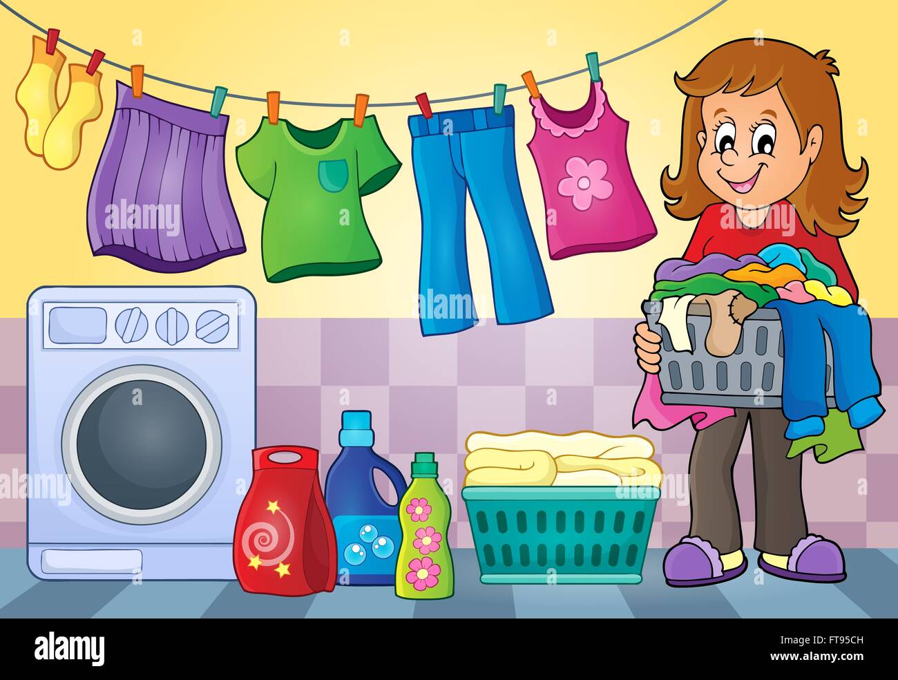 Laundry theme image 4 - picture illustration. Stock Photo