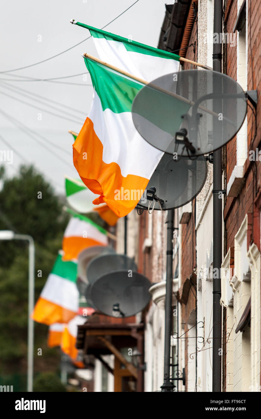 West Belfast, Ireland. 25th March, 2016. Many houses in West Belfast