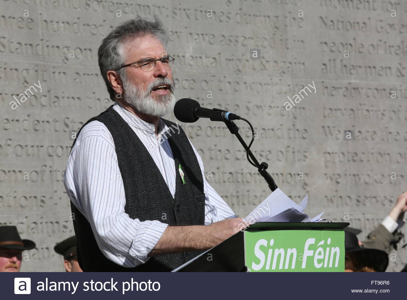 Dublin, Ireland. 25th March, 2016. Gerry Adams speaking in Dublin today at a 1916 centenary event. Credit:  reallifephotos/Alamy Live News Stock Photo