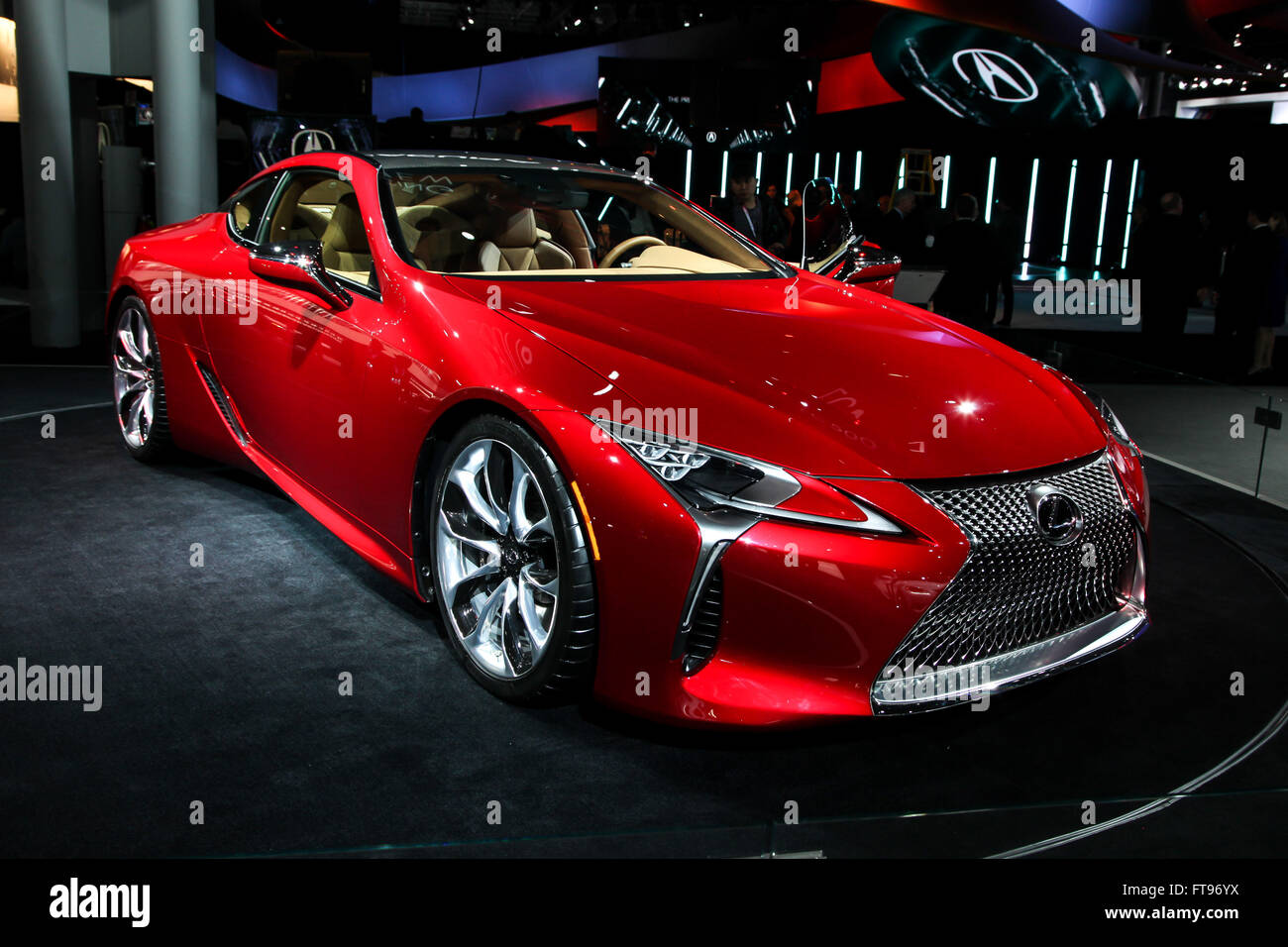 Manhattan, New York, USA. 23rd Mar, 2016. A Lexus LC 500 shown at the New York International Auto Show 2016, at the Jacob Javits Center. This was Press Preview Day one of NYIAS, and the Trade Show will be open to the public for ten days, March 25th through April 3rd. Credit:  Miro Vrlik Photography/Alamy Live News Stock Photo