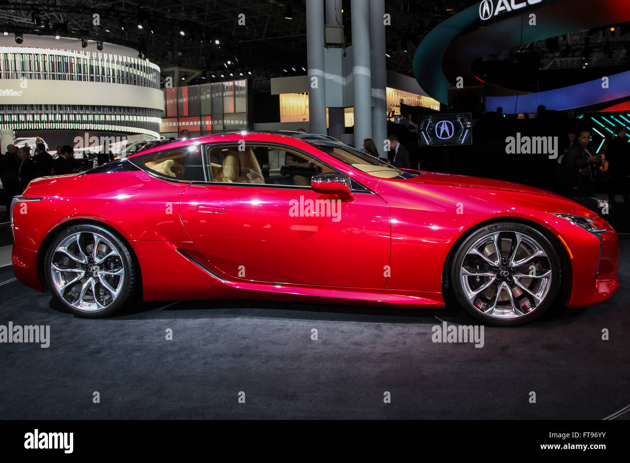 Manhattan, New York, USA. 23rd Mar, 2016. A Lexus LC 500 shown at the New York International Auto Show 2016, at the Jacob Javits Center. This was Press Preview Day one of NYIAS, and the Trade Show will be open to the public for ten days, March 25th through April 3rd. Credit:  Miro Vrlik Photography/Alamy Live News Stock Photo