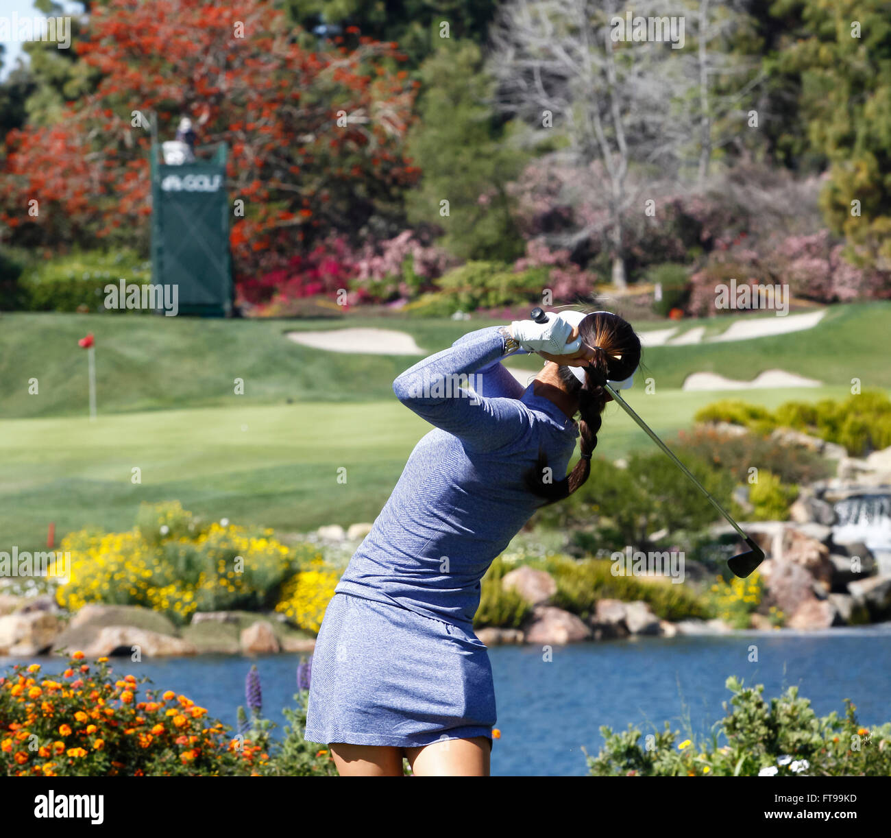 Carlsbad, California, USA. 25th Mar, 2016. Michelle Wie on the 11th hole during the second round of the Kia Classic at Aviara Golf Club in Carlsbad, California. Justin Cooper/CSM/Alamy Live News Stock Photo