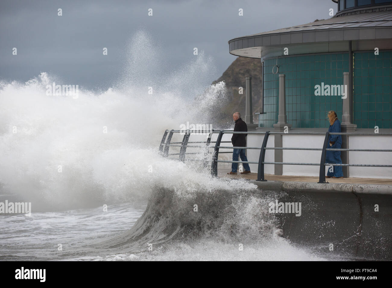 Aberystwyth, Wales, UK. 26 March 2016. A VERY wet Bank Holiday weekend