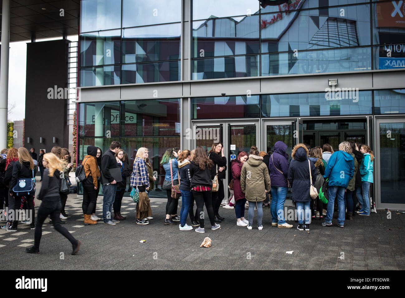 Birmingham, UK. 26th Mar, 2016. People queuing up to get signed photo's of The Vamps before their concert tonight. Credit:  steven roe/Alamy Live News Stock Photo