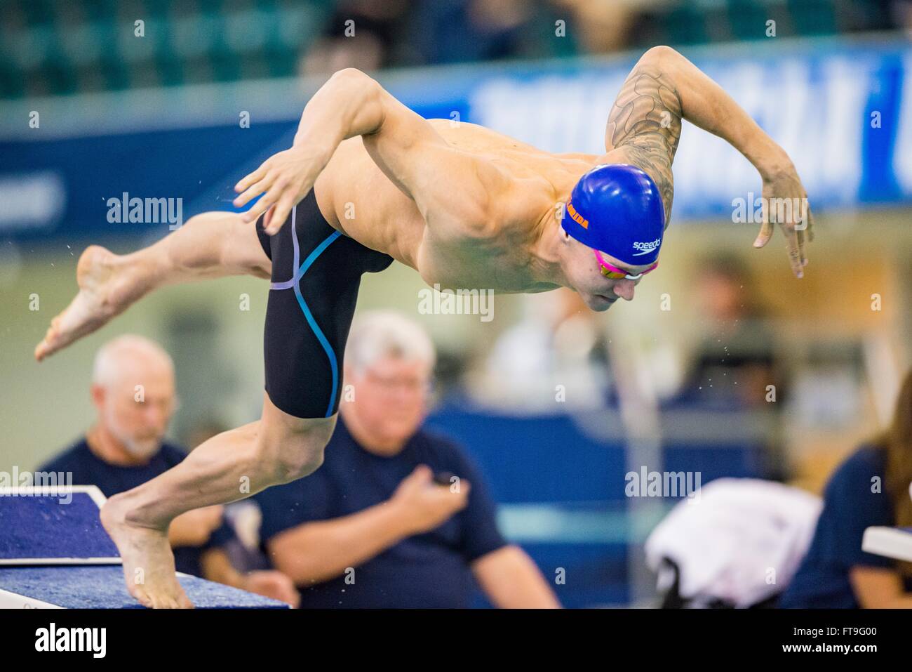 Atlanta, USA. 26th Mar, 2016. Florida swimmer Caeleb Dressel