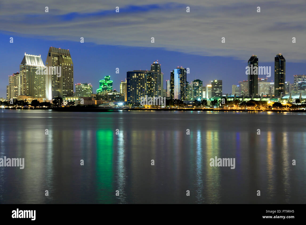Skyline and San Diego Bay, San Diego, California USA Stock Photo