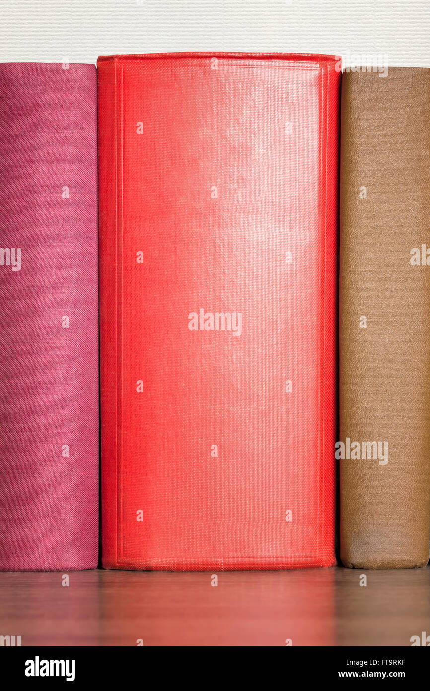 stack of books on the shelf Stock Photo Alamy