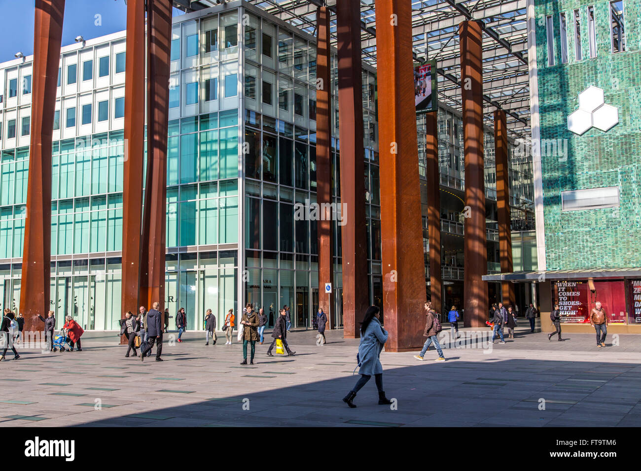 Plaza shopping mall, in the city center of Eindhoven, The Netherlands, Stock Photo