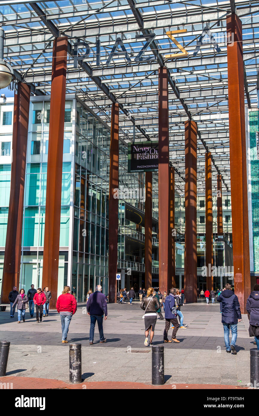 Plaza shopping mall, in the city center of Eindhoven, The Netherlands, Stock Photo
