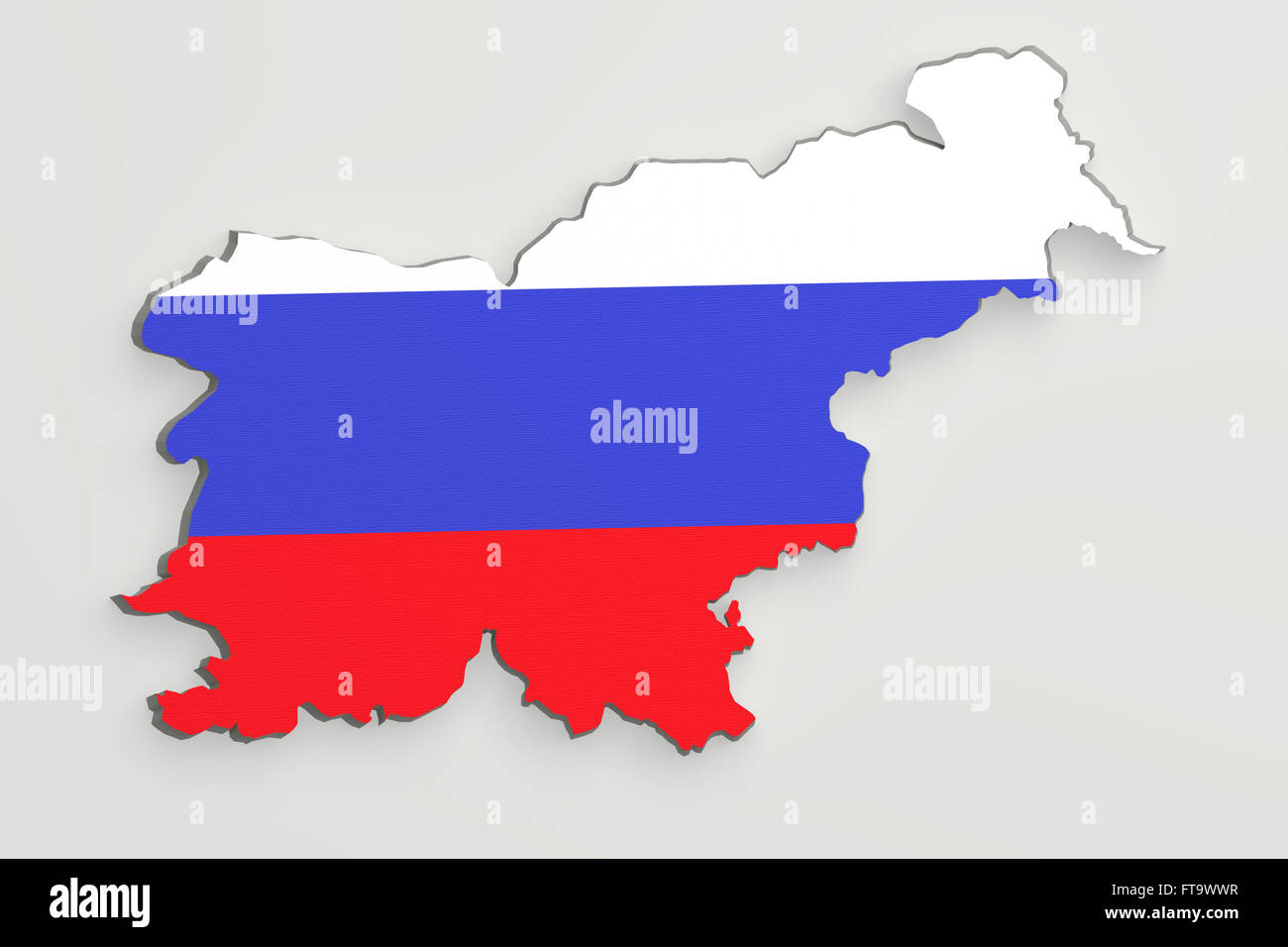 3d rendering of Slovenia map and flag on white background Stock Photo ...