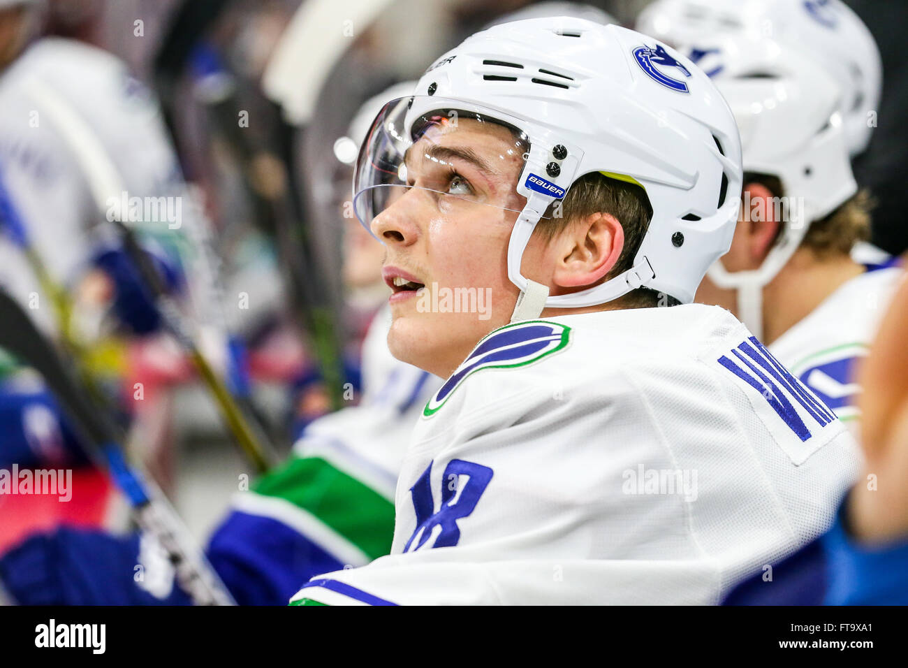 Vancouver Canucks right wing Jake Virtanen (18) during the NHL