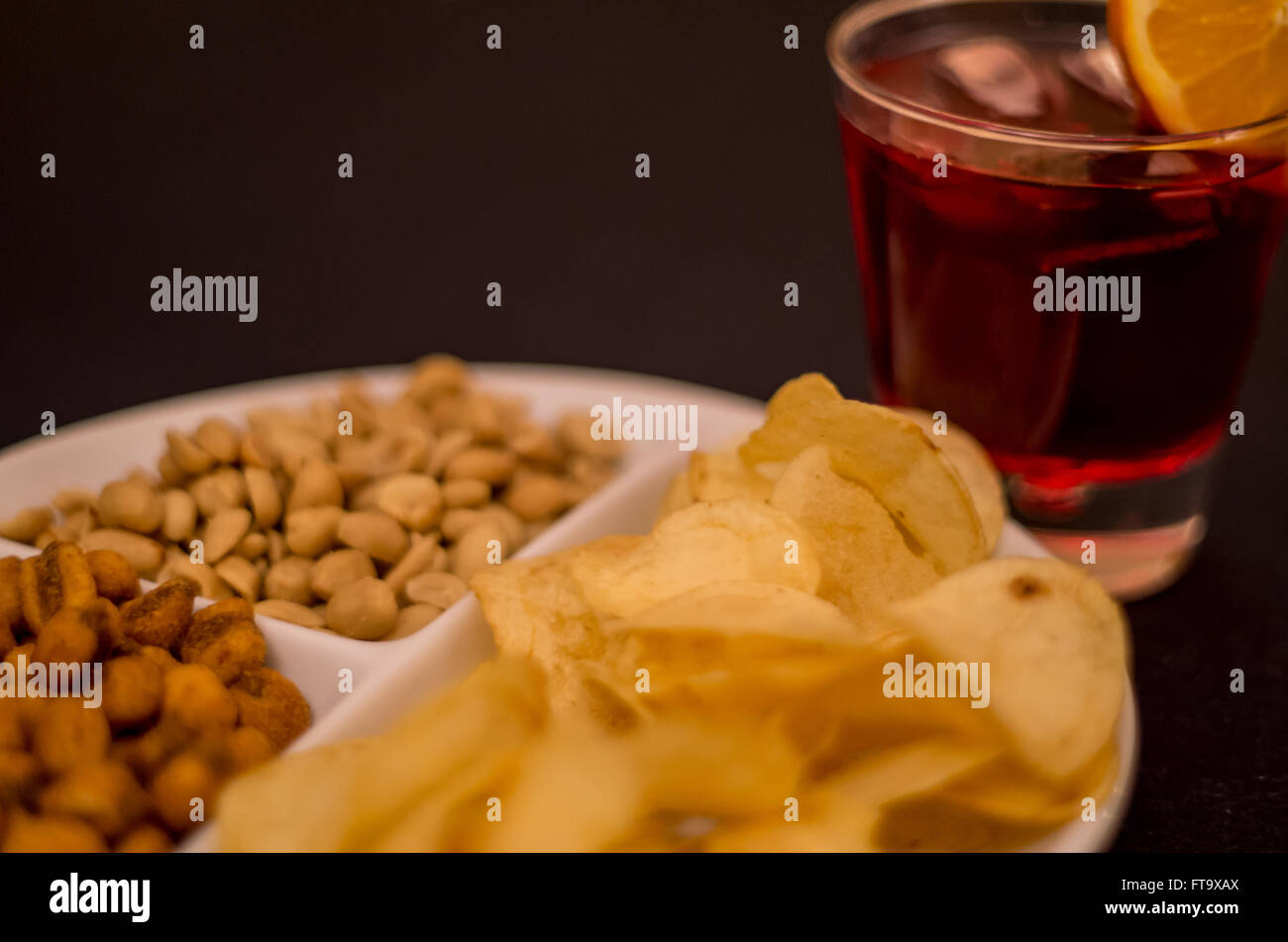 Chips nuts cocktail martini snack hires stock photography and images