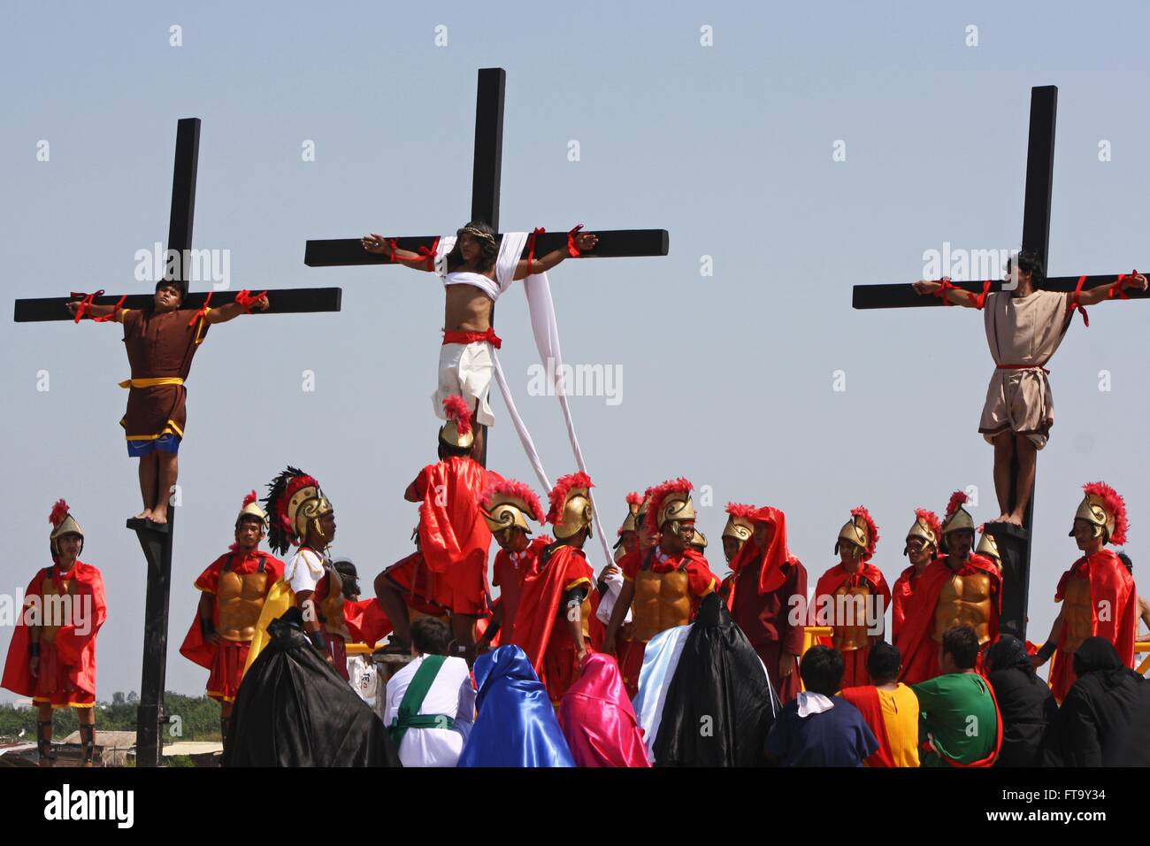 Catholic Penitents Re Enact The Crucification Of Christ During Good Stock Photo Alamy
