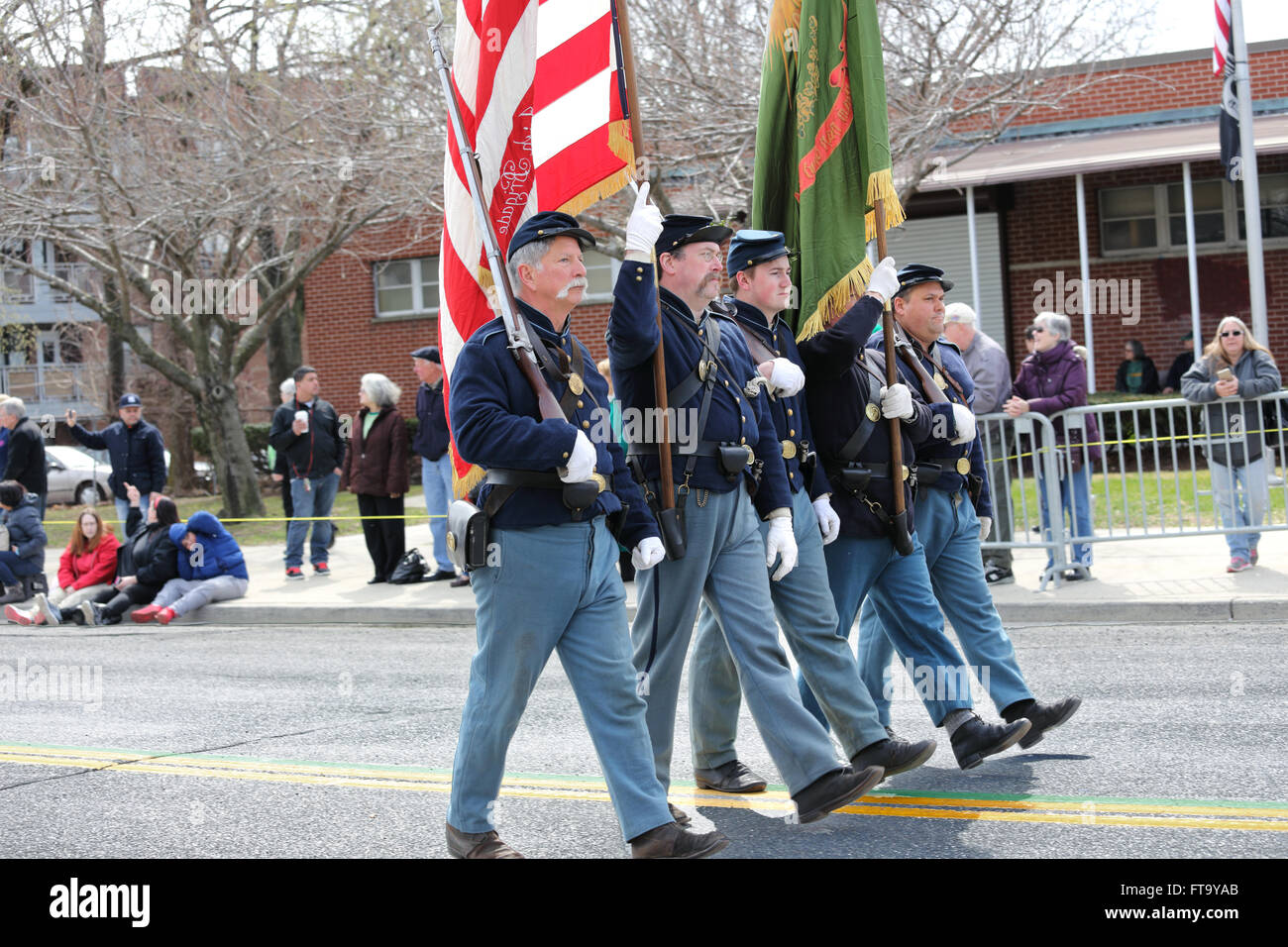 Marchers in St. Patrick's Day parade Yonkers New York Stock Photo Alamy