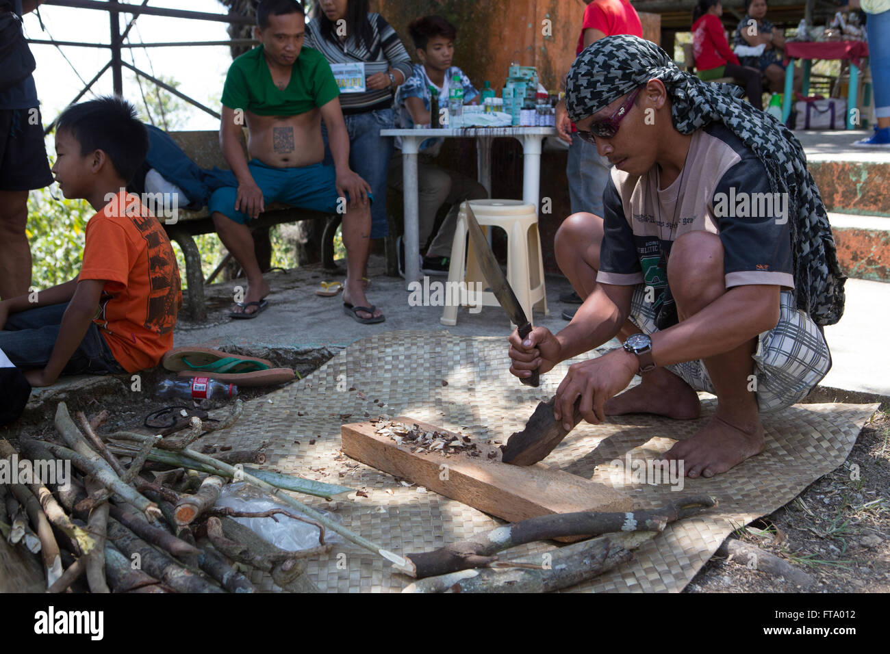Traditional Practices being used by Healers on the Island of Siquijor,Philippines at the annual Healing Festival Stock Photo
