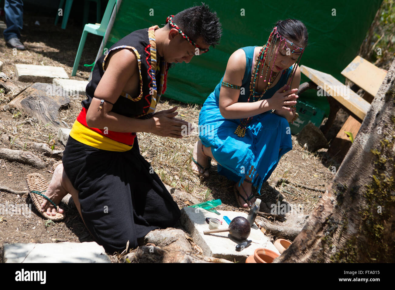 Traditional Practices being used by Healers on the Island of Siquijor,Philippines at the annual Healing Festival Stock Photo