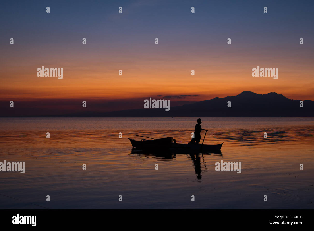 Sunset,Paliton Beach,Siquijor Island,Philippines Stock Photo