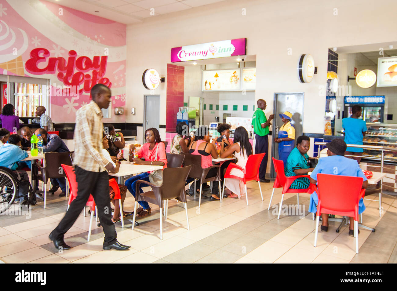 Fast food restasurant interior, CBD, Harare, Zimbabwe Stock Photo Alamy