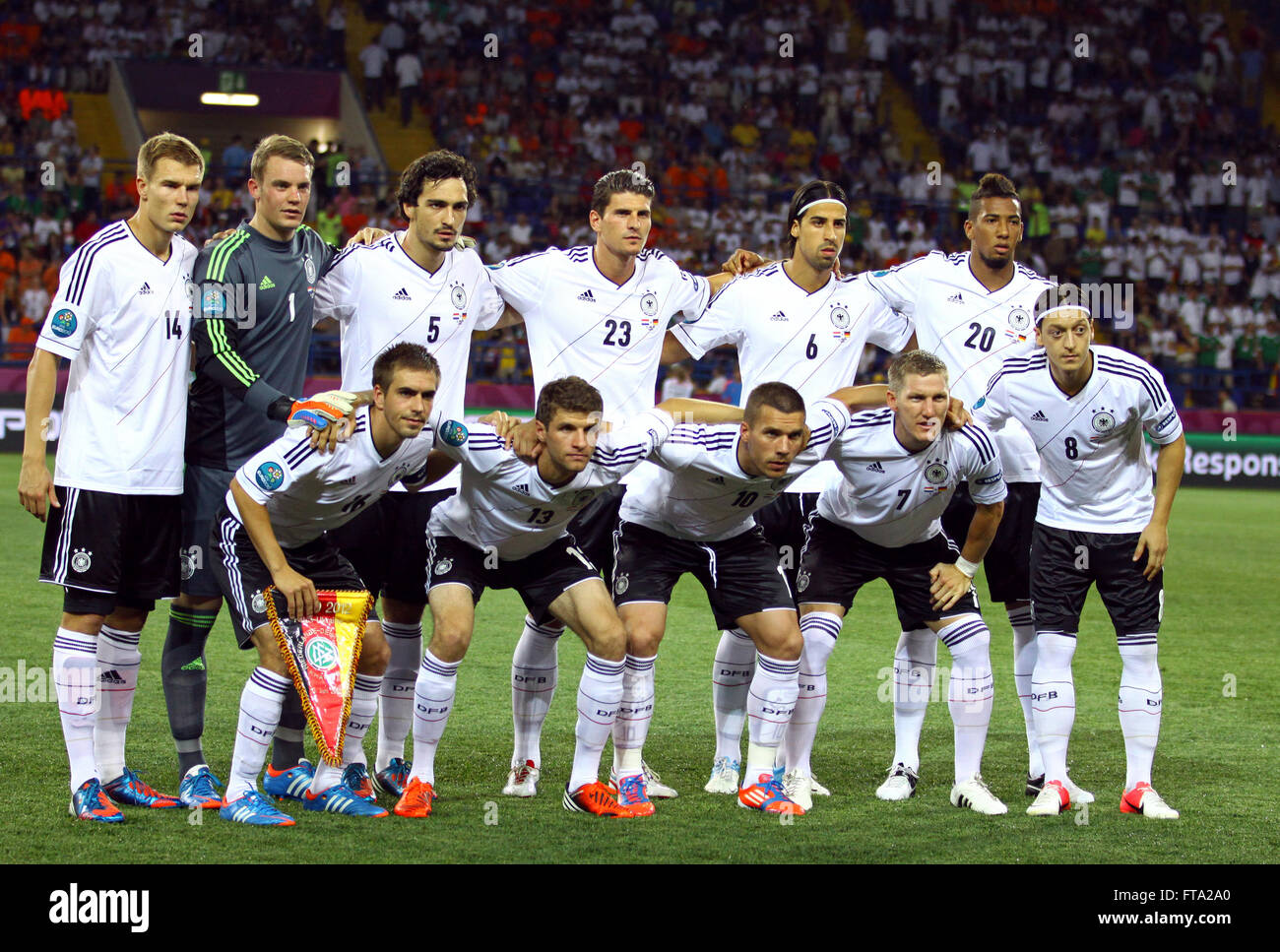 German national football team pose for a group photo before UEFA EURO 2012 game against Netherlands Stock Photo