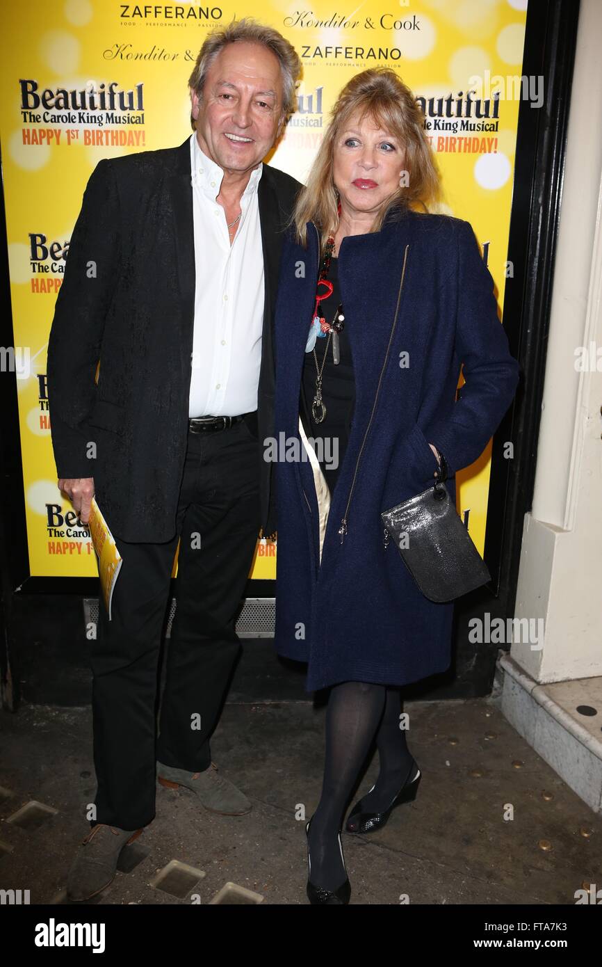 Guests attend Beautiful: The Carole King Musical anniversary performance  Featuring: Pattie Boyd Where: London, United Kingdom When: 23 Feb 2016 Stock Photo