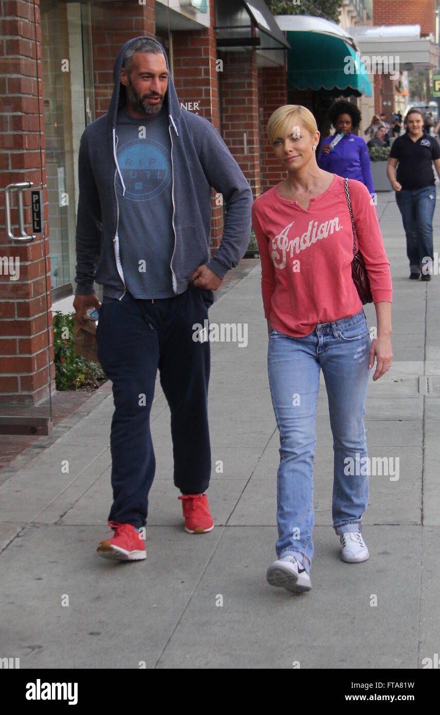 Jaime Pressly out and about in Beverly Hills with boyfriend Hamzi