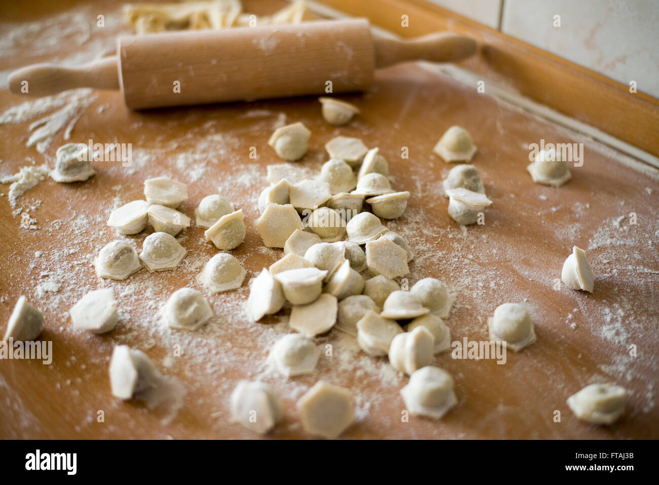 hommemade uszka (kind of traditional dumplings) Stock Photo