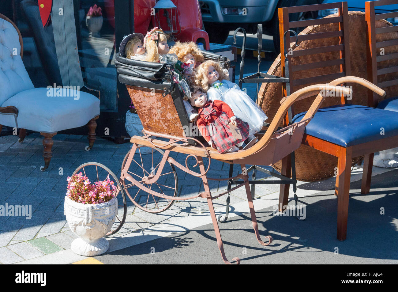 Antique shop display at The Tannery shopping centre, Garlands Road
