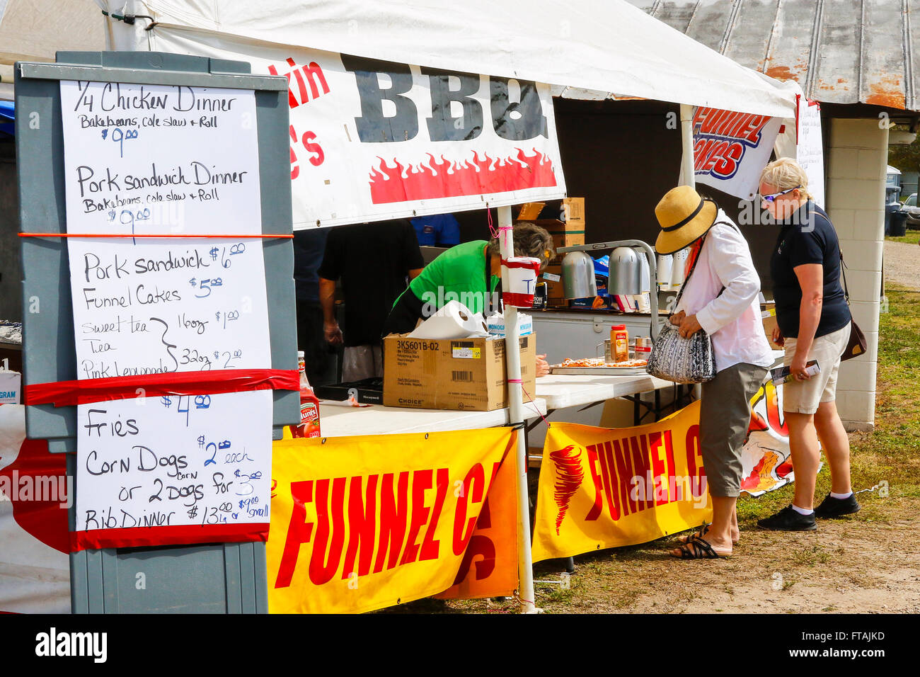 Fast food stall at the Arcadia Rodeo, central Florida, America, USA