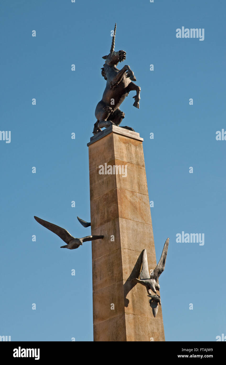 Unicorn Statue of Falcon Square Inverness Stock Photo