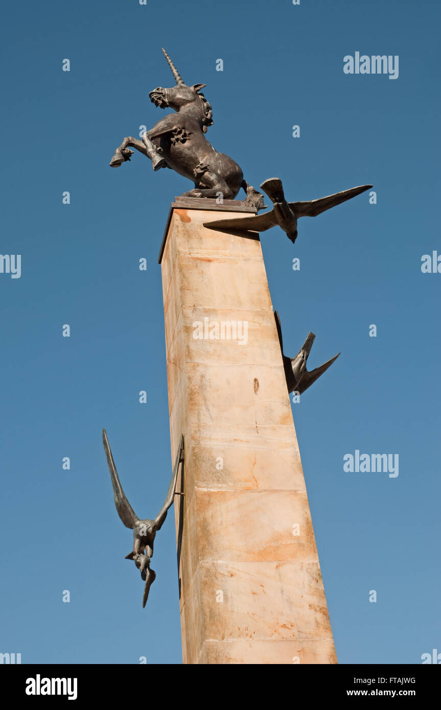 Unicorn Statue of Falcon Square Inverness Stock Photo Alamy