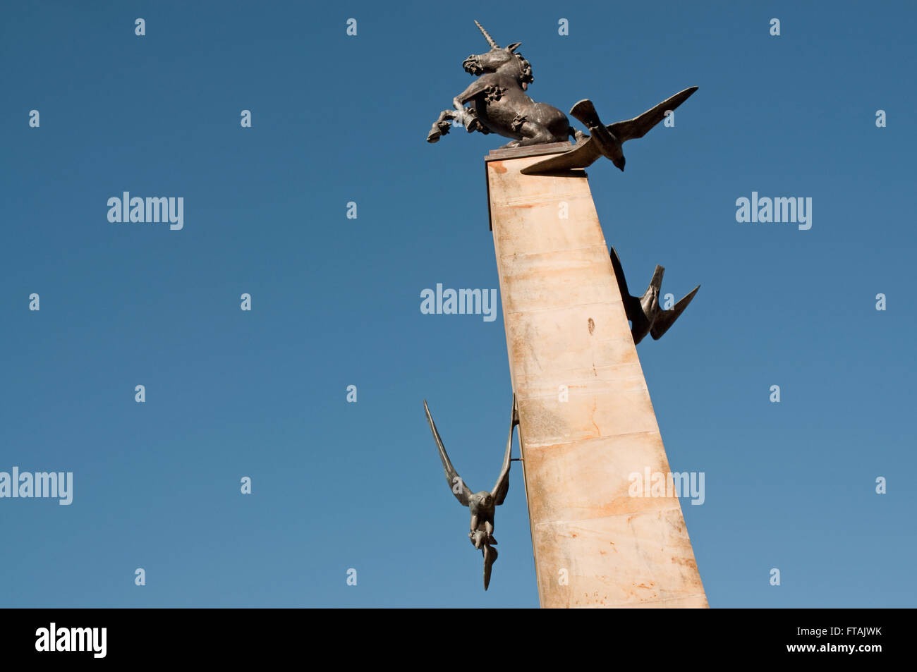 Unicorn Statue of Falcon Square Inverness Stock Photo Alamy