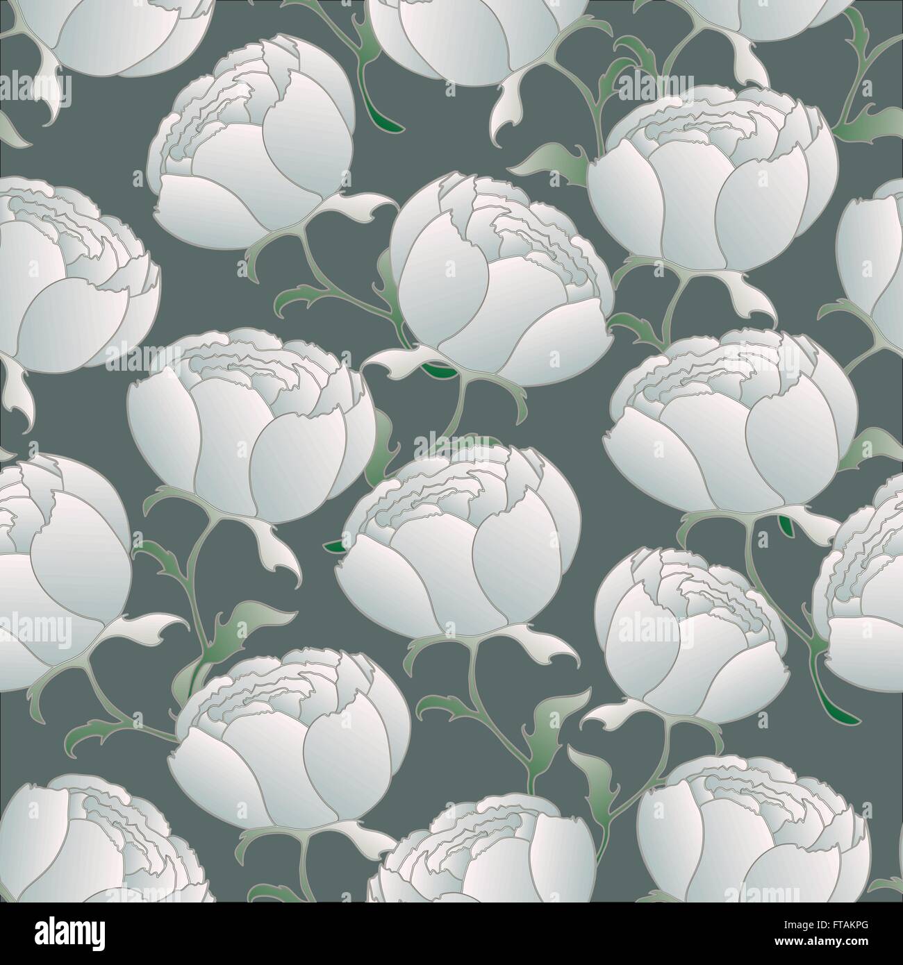 vector seamless background with peonies Stock Vector Image & Art - Alamy