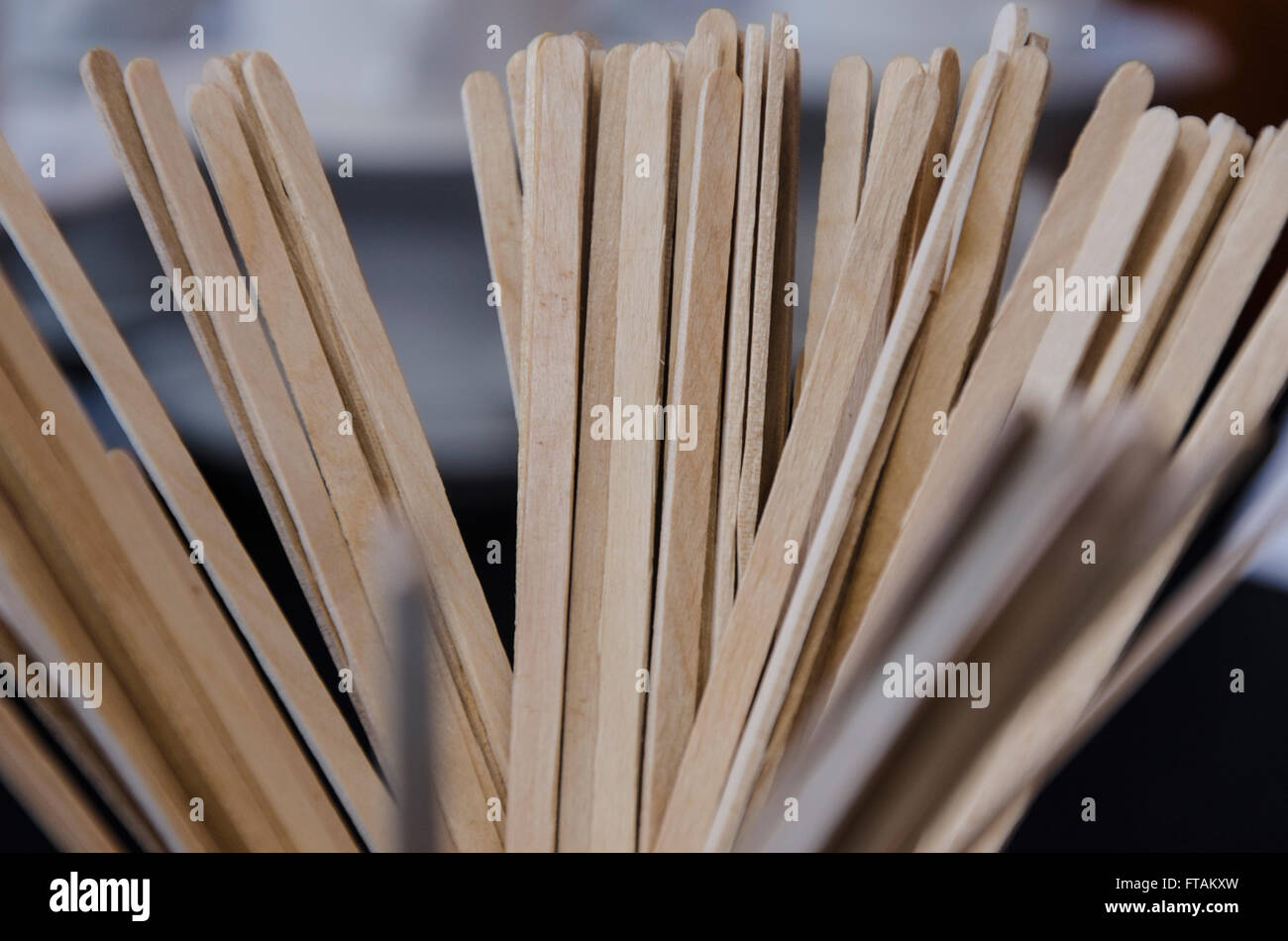 Wooden drink stirrers Stock Photo - Alamy