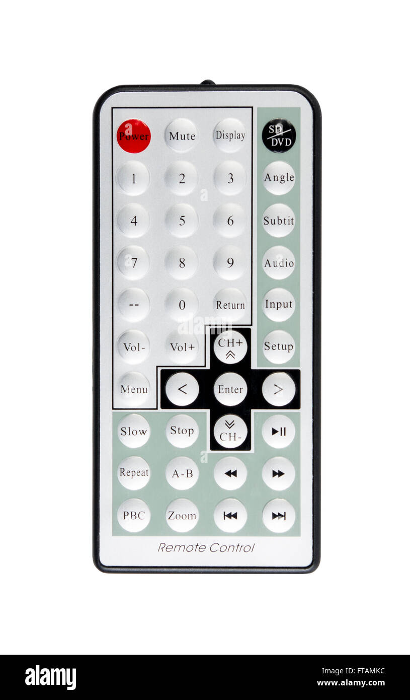 TV remote control isolated on white background Stock Photo