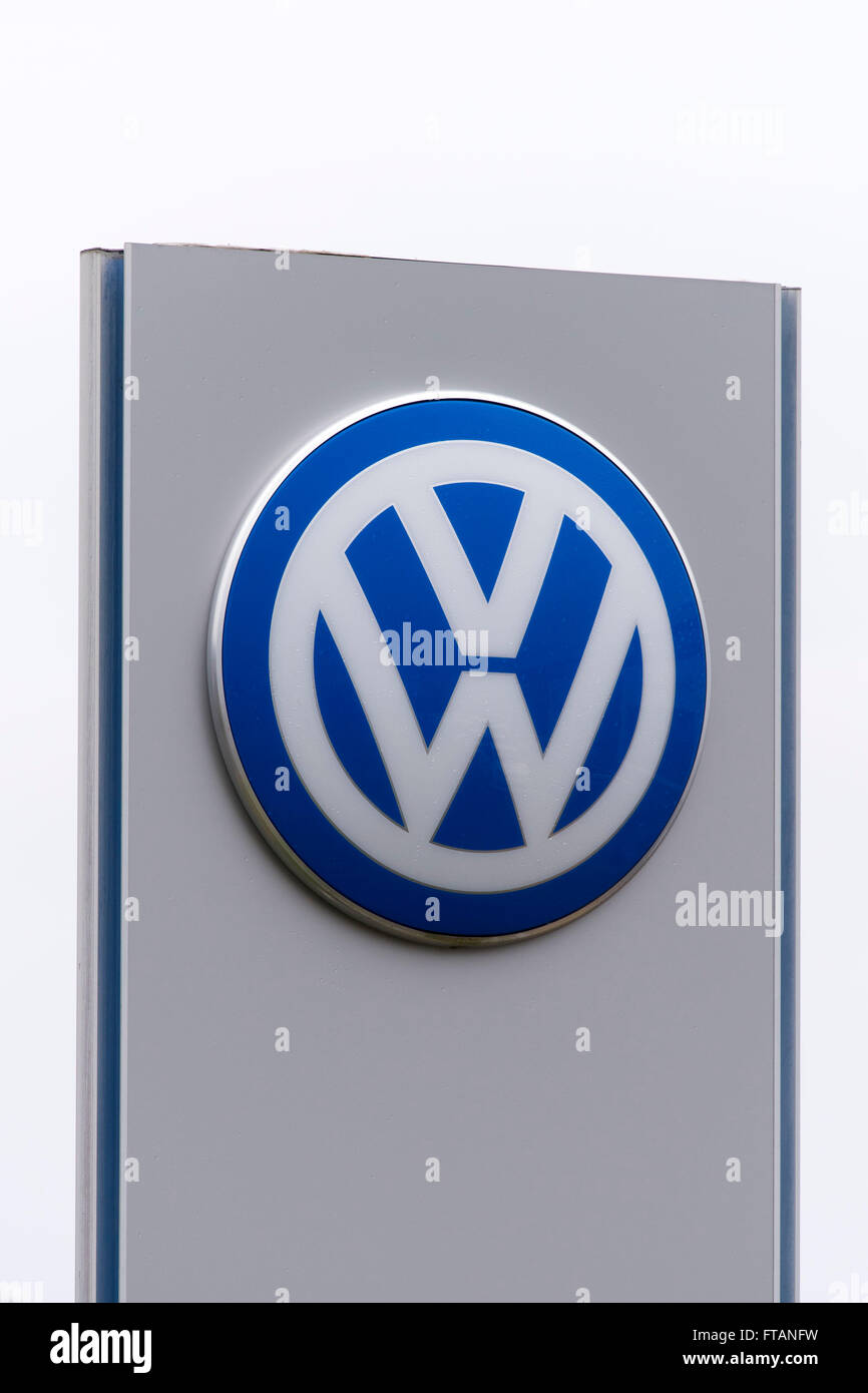 Volkswagen (VW) car manufacturer sign logo. Stock Photo