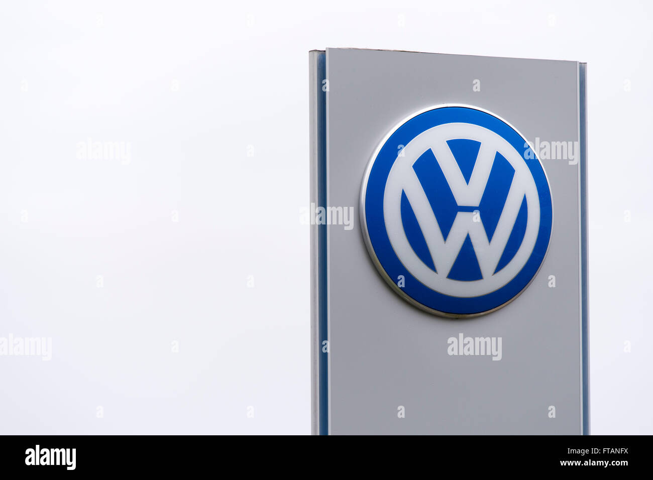 Volkswagen (VW) car manufacturer sign logo. Stock Photo