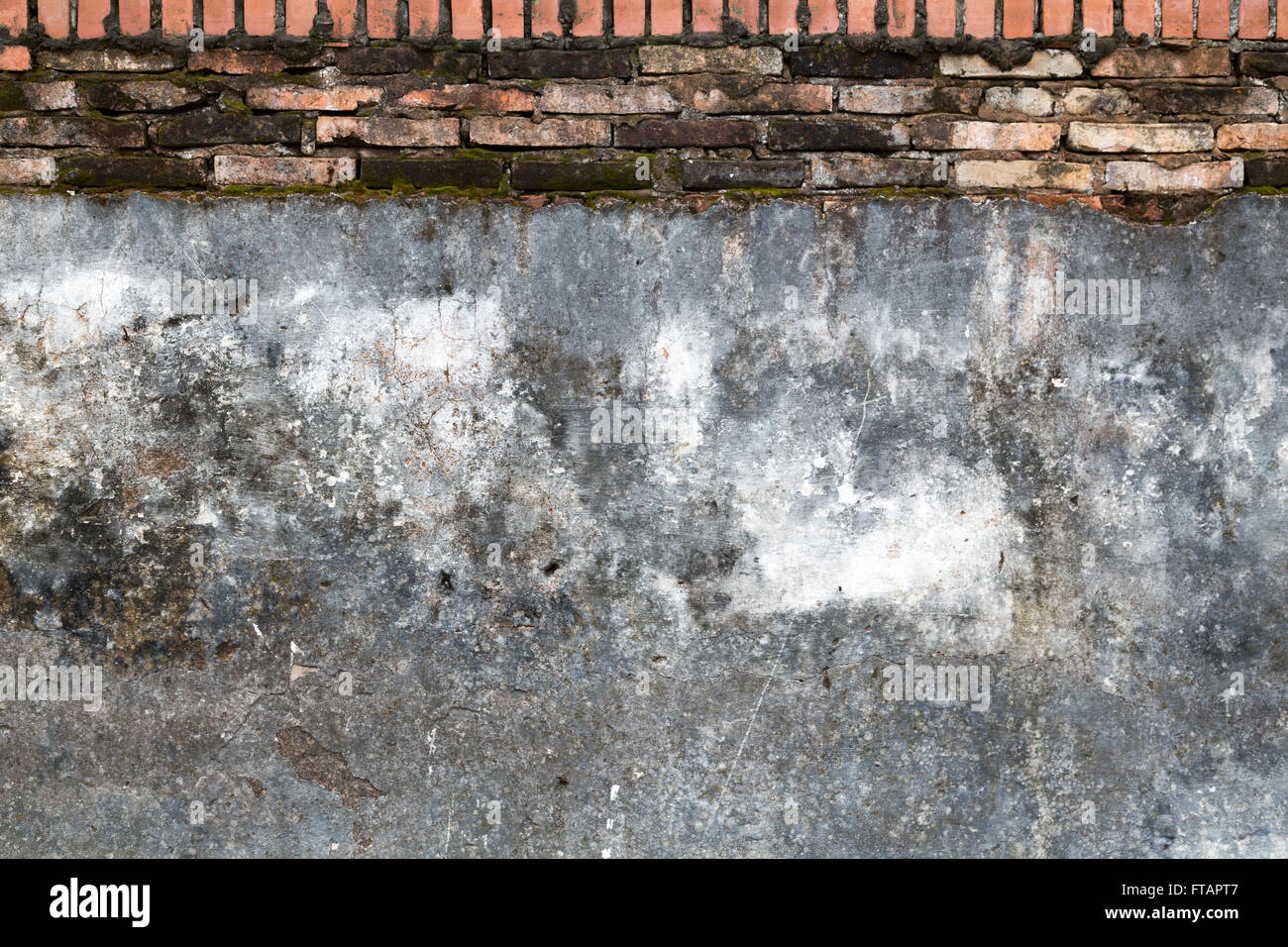 Old brick wall with black humid fungus Stock Photo - Alamy