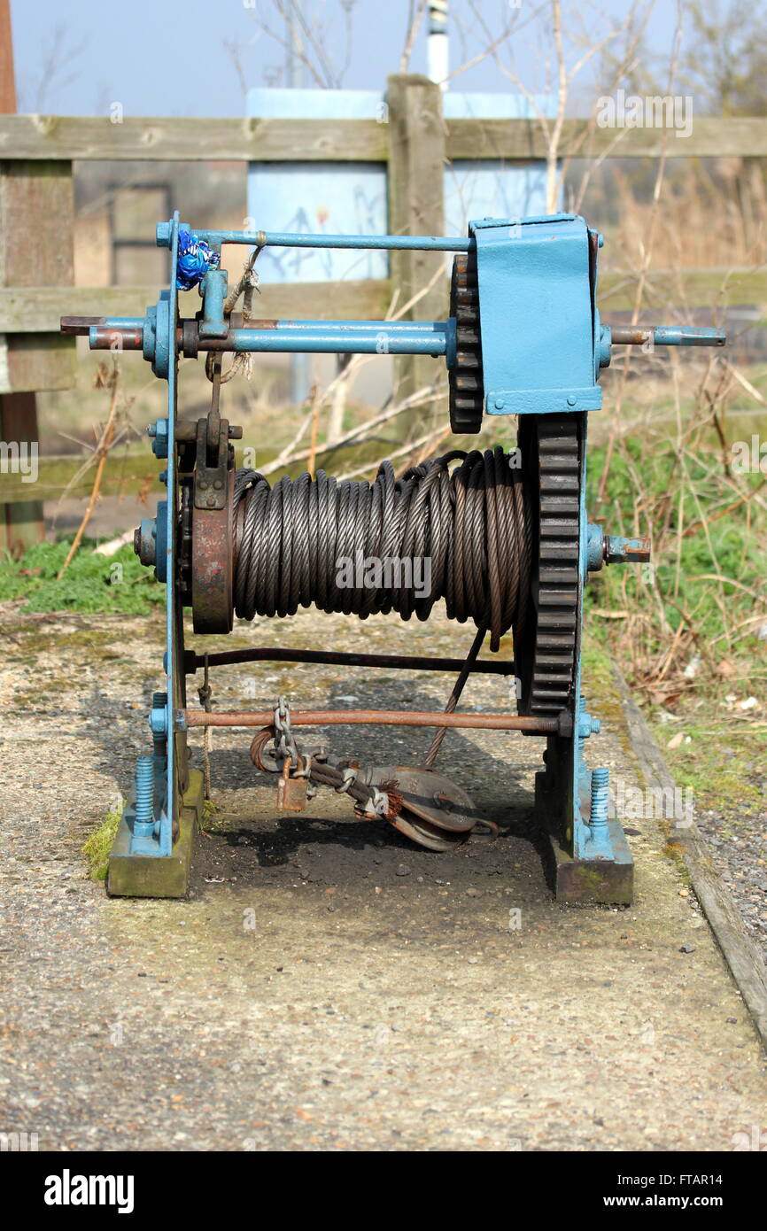 A boat winch Stock Photo Alamy