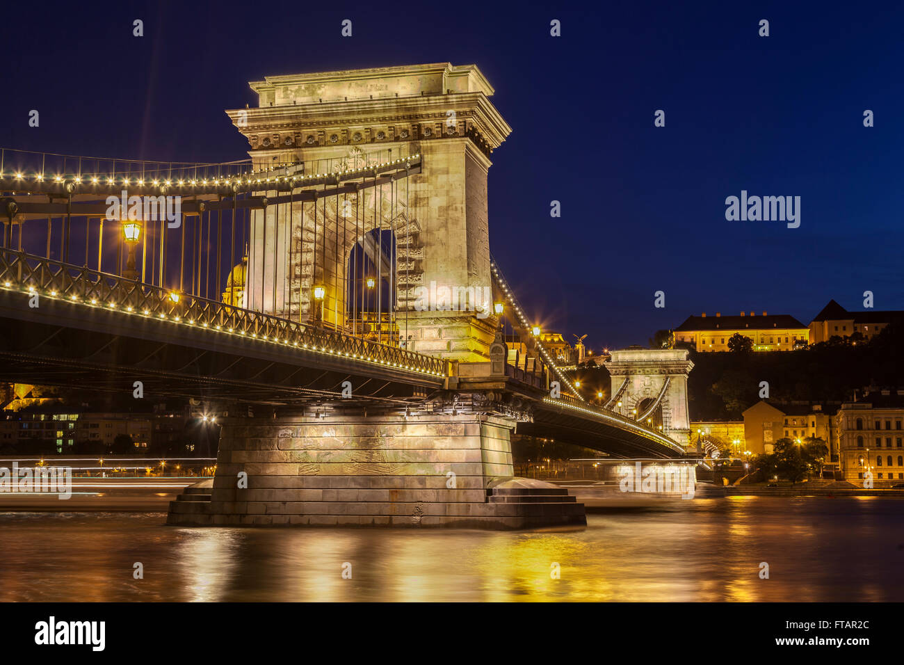 Danube River Bridge Buda Castle Chain Bridge Stock Photo - Alamy